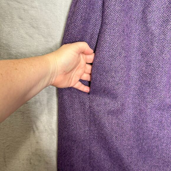 Michael Kors Made In Italy Dress Womens 6 Purple Violet Wool Herringbone Jumper - Picture 3 of 14